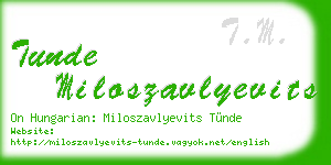 tunde miloszavlyevits business card